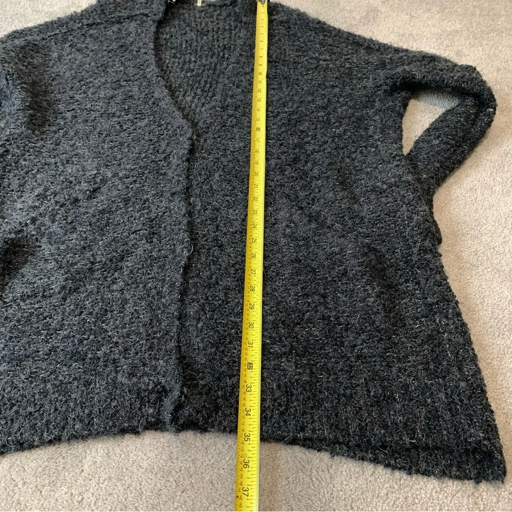 Free People Boucle Cardi Sweater in Black Size Medium Alpaca Blend